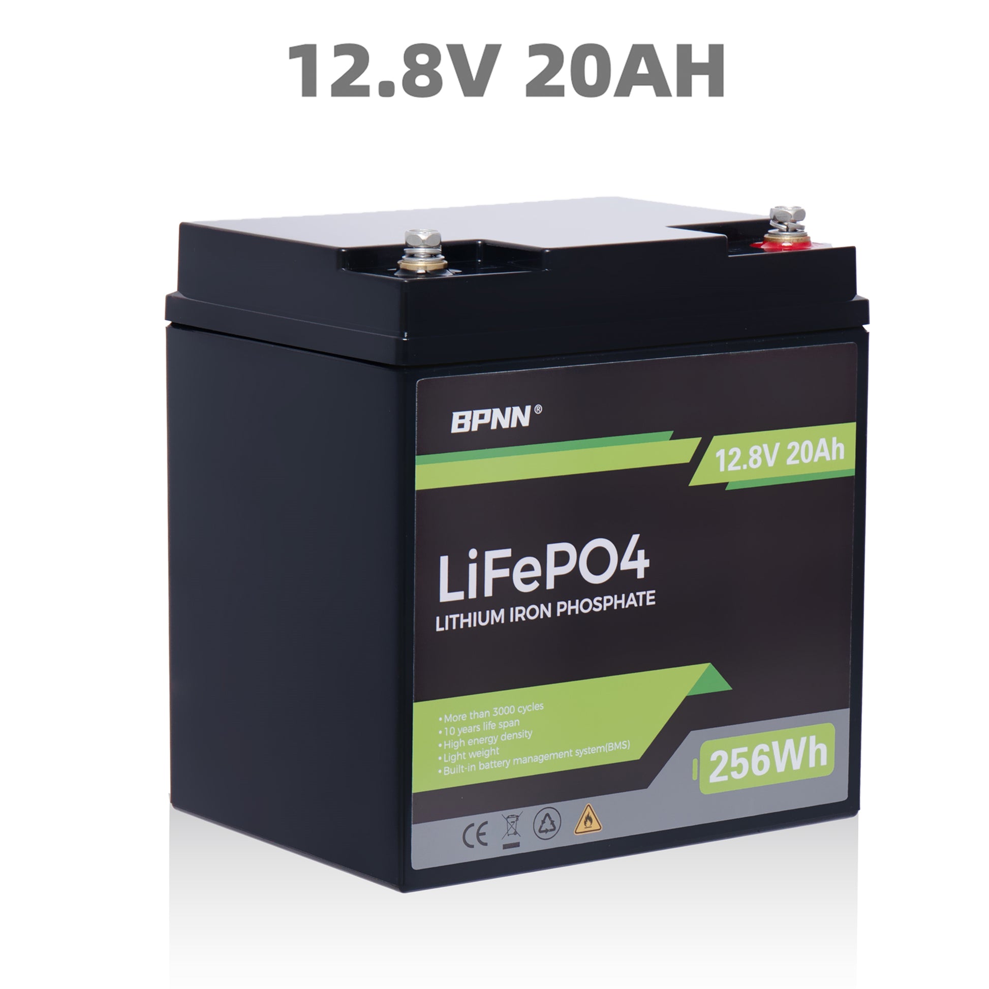 BPNN 12V 20Ah LiFePo4 Lithium Battery 20A BMS 3000+ Cycles Battery