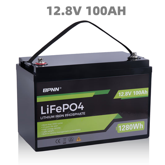 BPNN 12V 100Ah LiFePo4 Lithium Battery 100A BMS 3000+ Cycles Battery for RV Camping Boat